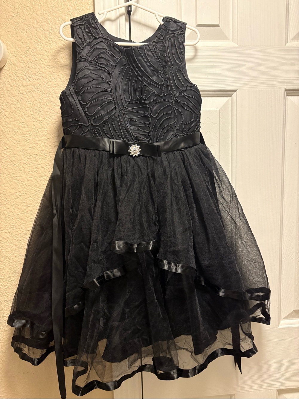 Belted Formal Black Dress